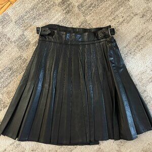 Vintage Helen Storey Real Classics Black Pleated Leather Skirt – Size Medium Aut